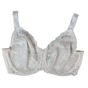 Wacoal Renaissance Rose Lace Bra White 34DD Full Coverage Underwire Adj #85720